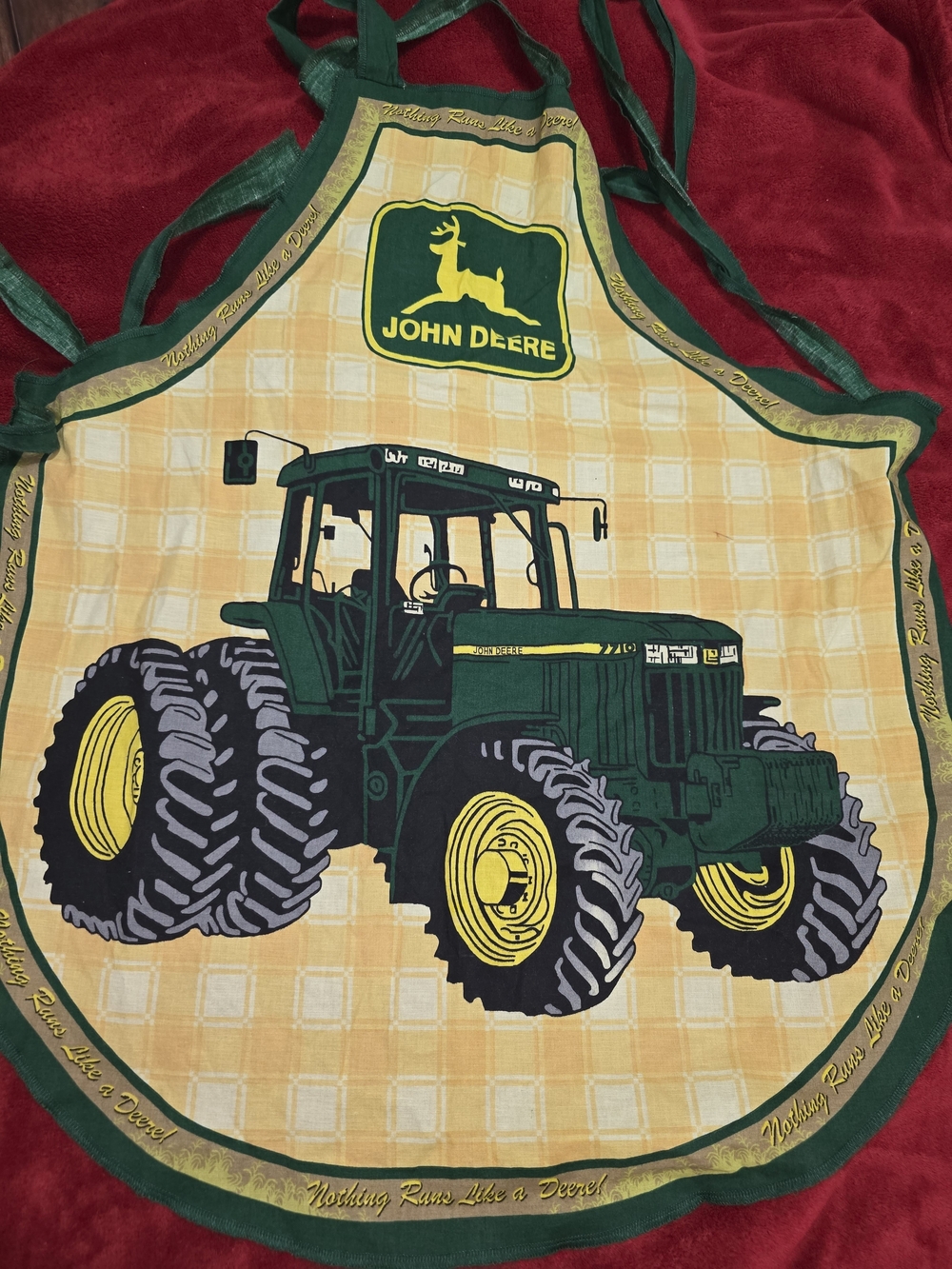 John Deere Green and Yellow Tractor Apron